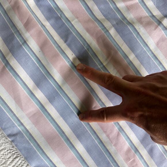 VTG 90s L.L. Bean Striped Short Sleeve Dress Shirt XL Pastel Classic Preppy USA - Picture 9 of 10